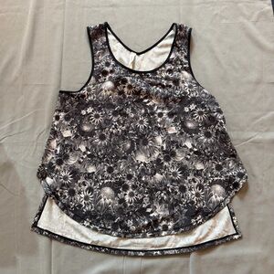 Lululemon Flowabunga Run: Split Singlet Tank Black Floral Size 8
